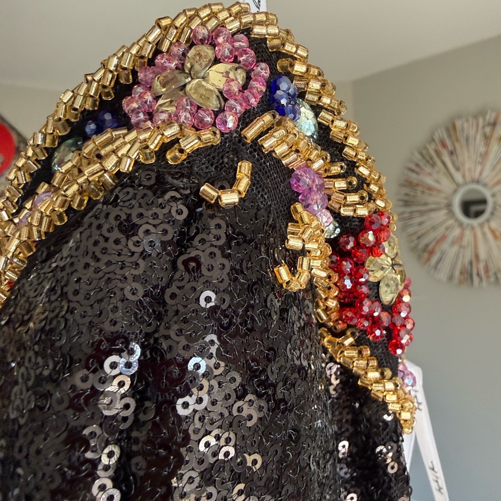 Angela & Alison Black Strapless Sequin Gown - Picture 6 of 8